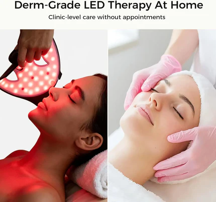 Arivea - Wireless Red Light Therapy Mask for Face, Rechargeable NIR LED, Home & Travel