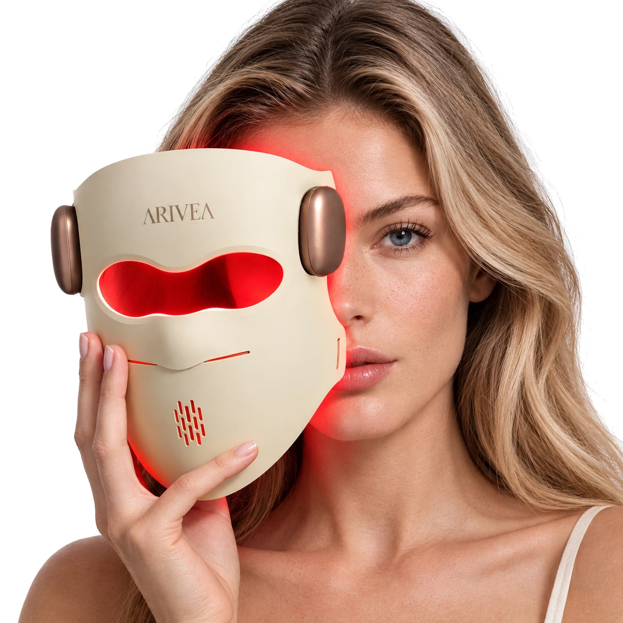 ARIVEA 4D Red Light Therapy Mask for Face, 288 LEDs, Red & Near Infrared Light, Wireless Rechargeable LED Facial Mask
