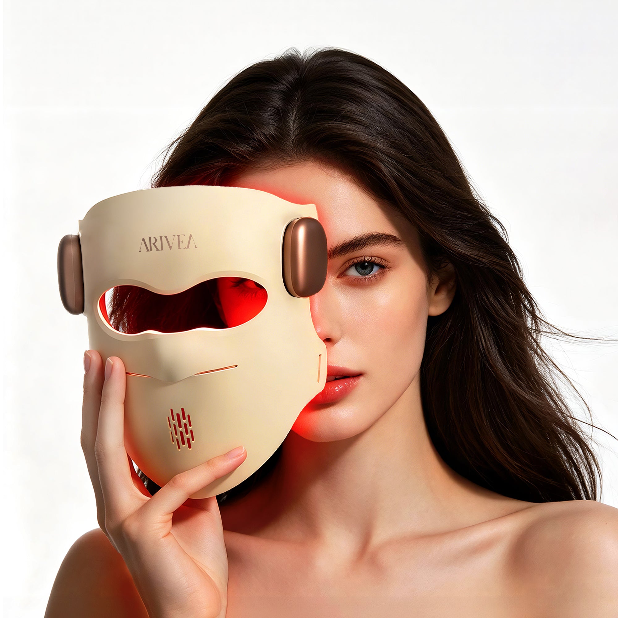 ARIVEA 4D Red Light Therapy Mask for Face, 288 LEDs, Red & Near Infrared Light, Wireless Rechargeable LED Facial Mask