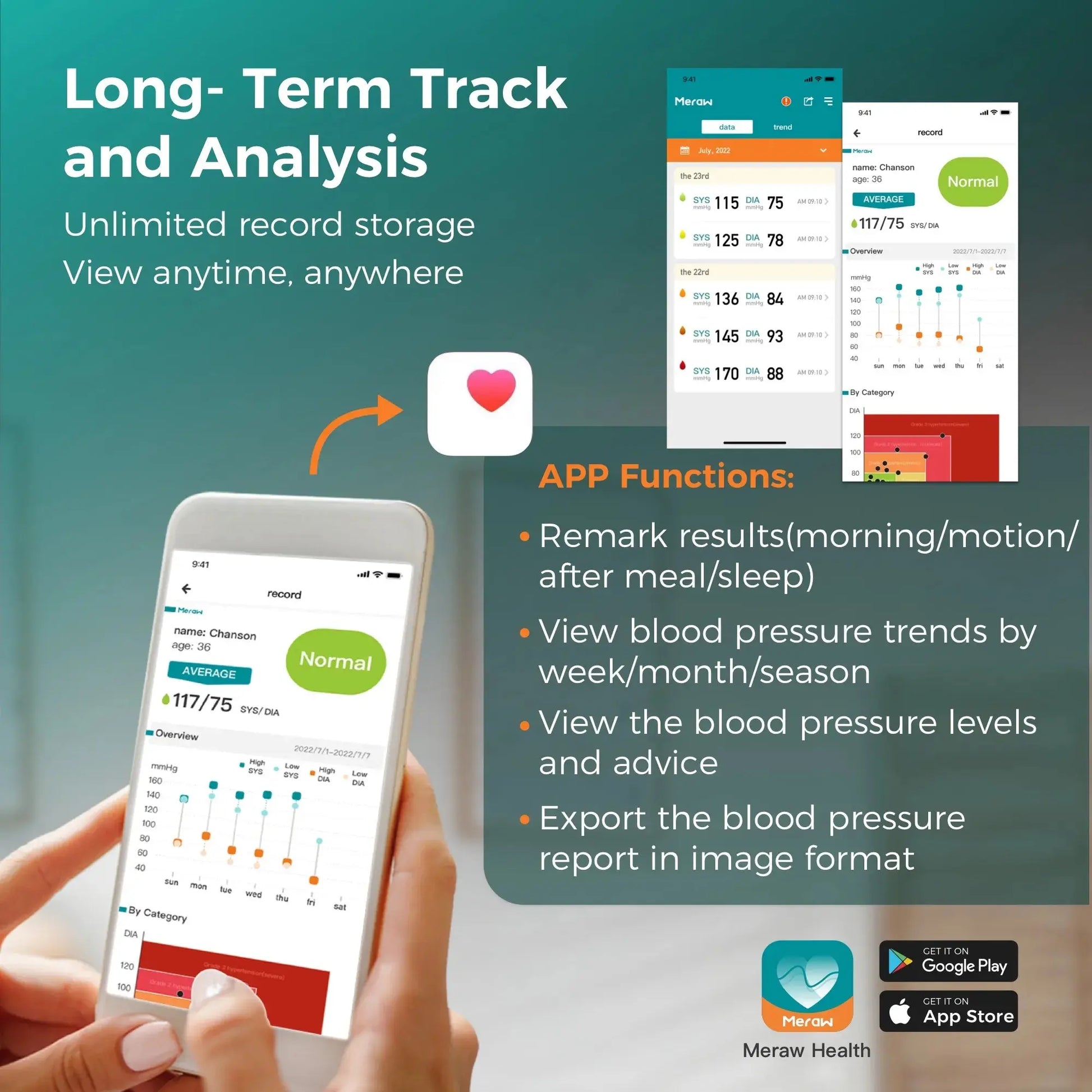 Mearw Cedar Bluetooth Blood Preesure Monitor Linner