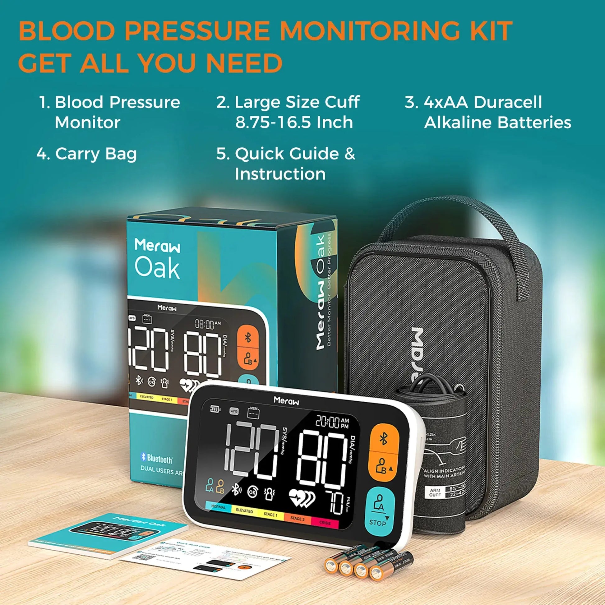 Meraw Oak Bluetooth Blood Pressure Monitor Linner